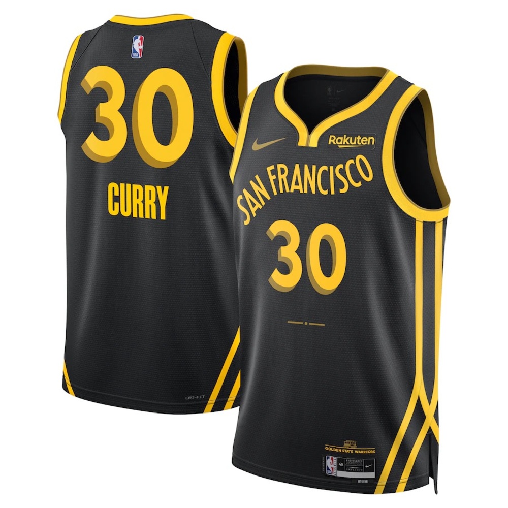 Youth Nike Stephen Curry Black Golden State Warriors- 2023/24 Badge Swingman